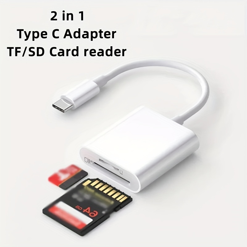 Lecteur de Carte SD pour iPhone/iPad, Lightning + USB C Connecteur vers  SD/TF Lecteur de Carte Adaptateur Lecteur de Carte mémoire pour Micro SDXC