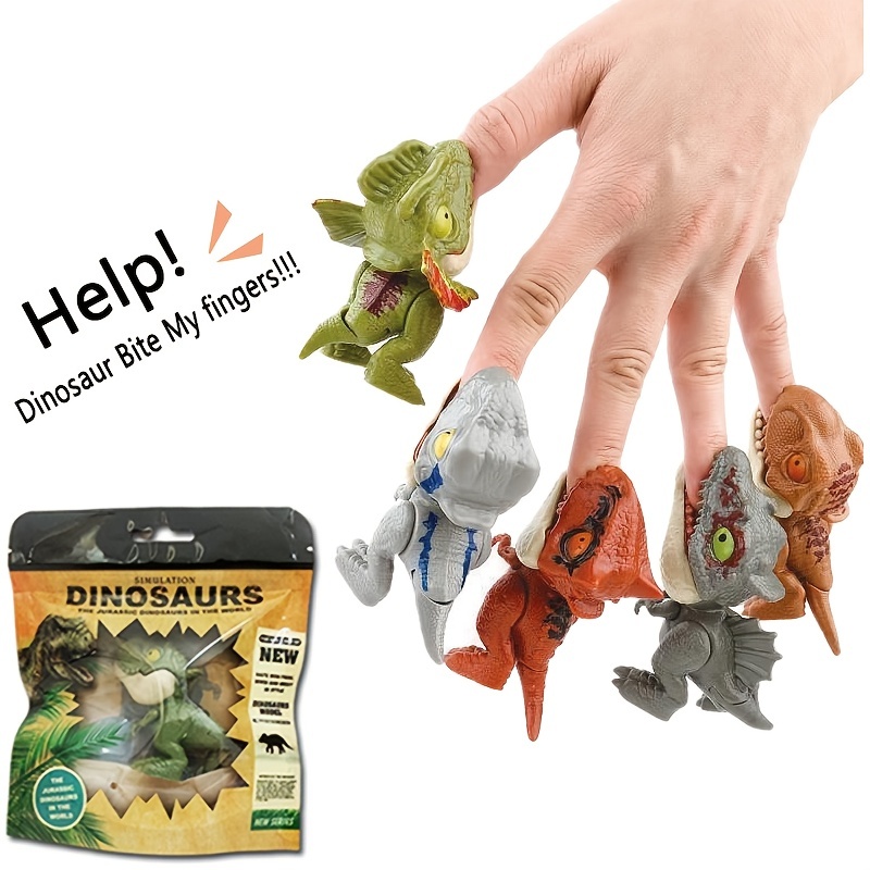  HugOutdoor New T-Rex Dinosaur Finger Puppet Toy Cosplay Novelty  Christmas Animal Hand Puppet Doll Mini Prop Funny Kids Gift : Toys & Games