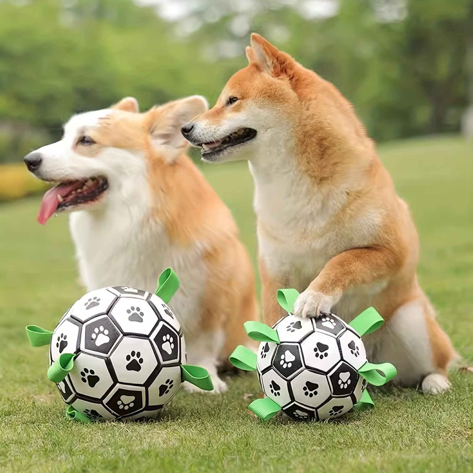 Herding Soccer Ball with Straps, Interactive Jolly Puppy Toys for  Aggressive Chewers, Tug of War, Birthday Gifts, Durable Water Toy World Cup  for Small & Medium Dogs