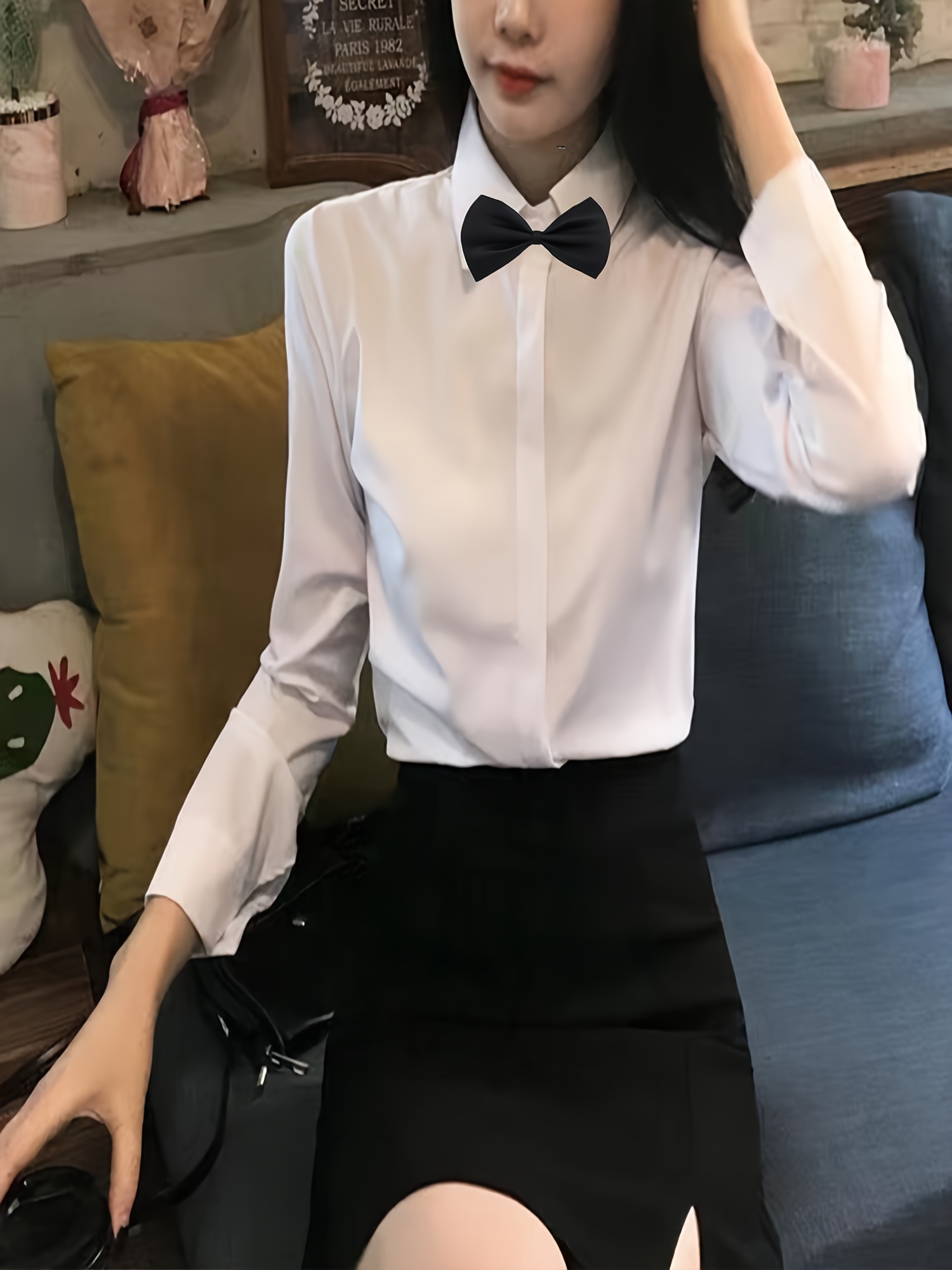 Women's Rhinestone Bow Tie Brooch Ribbon Collar Flowers Korean Sweet  College Style Uniform Shirt Bowknot Bowtie Gift for Women