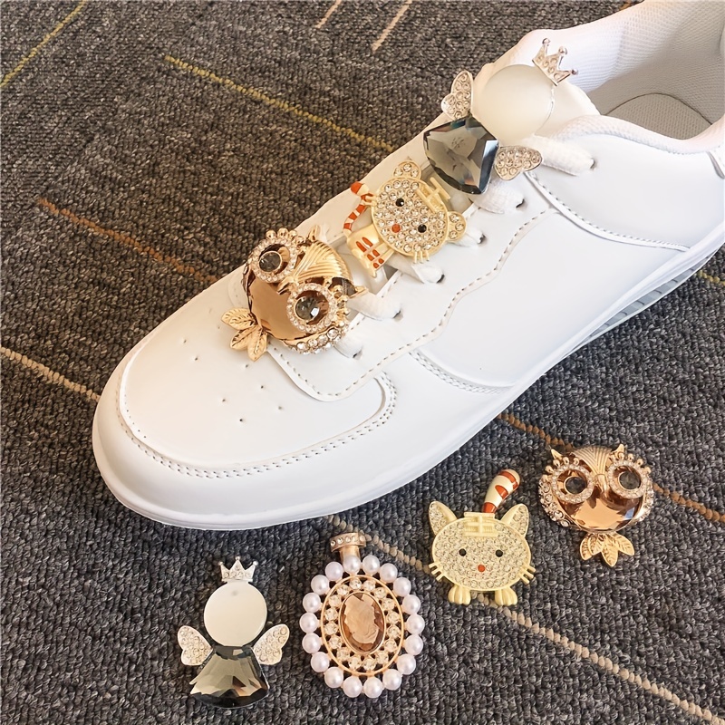 1pc Luxury Jewelry, Jewels Owl Angel Tiger Shoe Charms Shoe Laces Buckles Decoration Clips DIY Combination Shoe Accessories Women Sneakers Laces
