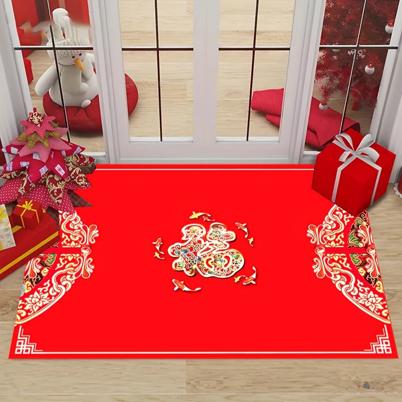 Memory Sponge Christmas Rug, Cute Snowman Scarf Doormat, Green Tree Pattern  Carpet For Floor Sink, Cardinal Country Berrythin Area Rugs, Red Back Door  Mat, Comfortable Foot Feel High Resilience Living Room Bedroom