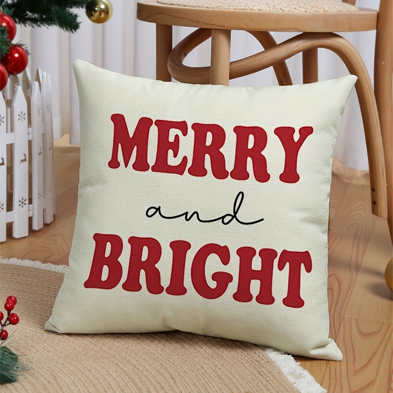 Christmas Pillow & Insert Merry Bright Sofa Pillow Red 