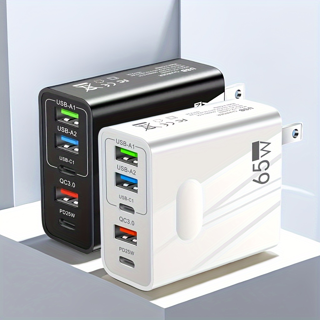 

65w Pd Multiport Fast Charger - Pd And 3 Usb Ports Adapter For All Phones Fast Charging