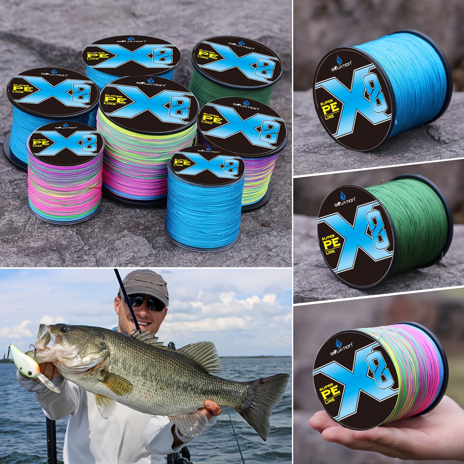 PE Braided Fishing Line 8 Strands 100m Super Strong Fishing Line Freshwater  Freshwater & Saltwater Long Throwing Fishing Line 8 Strands 100m Super
