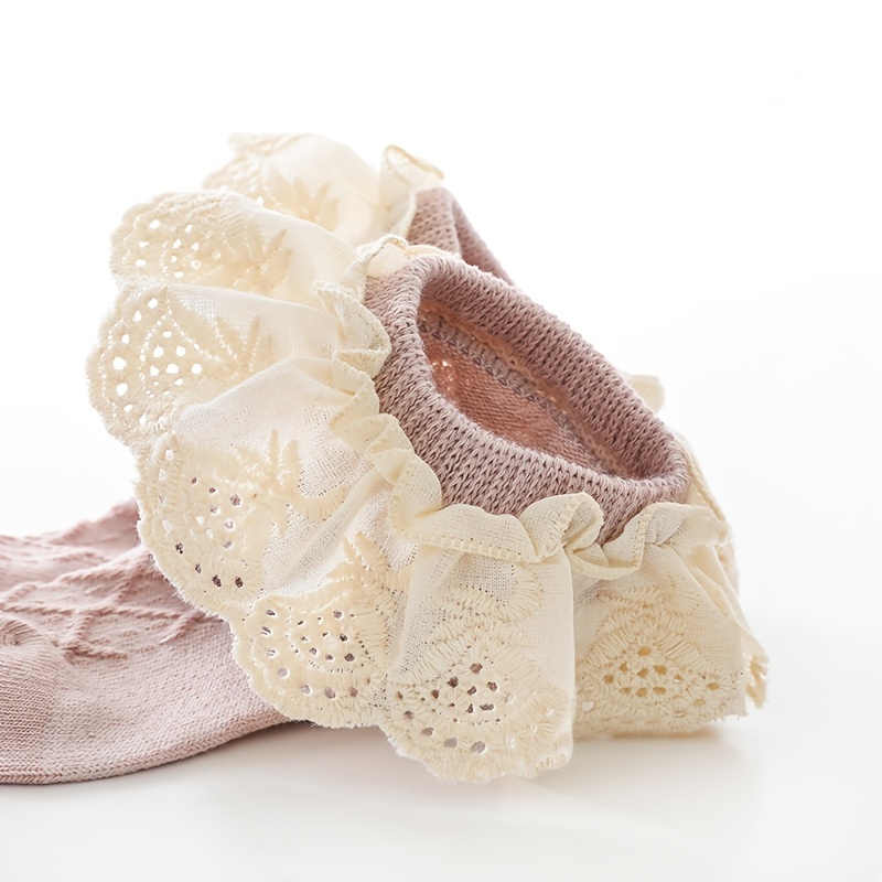 Baby Girls Ruffle Lace Dance Socks
