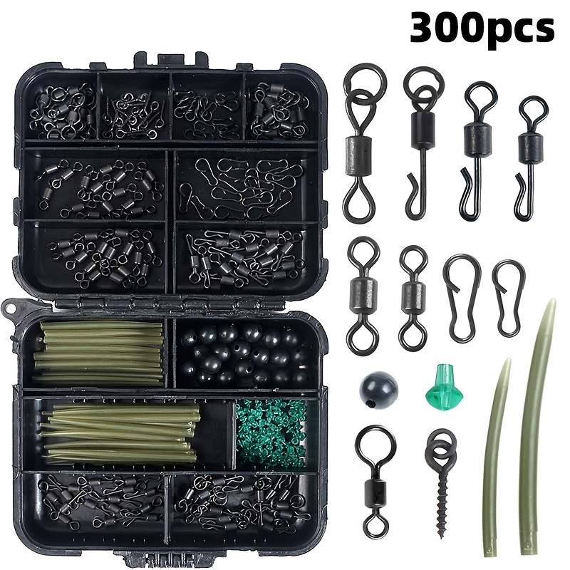 300pcs Carp Fishing Accessories Set, Fishhook Weights, multi-functional  Fishing Hooks And Tackle Box, Portable Clamshell Box Store Fishing Hooks