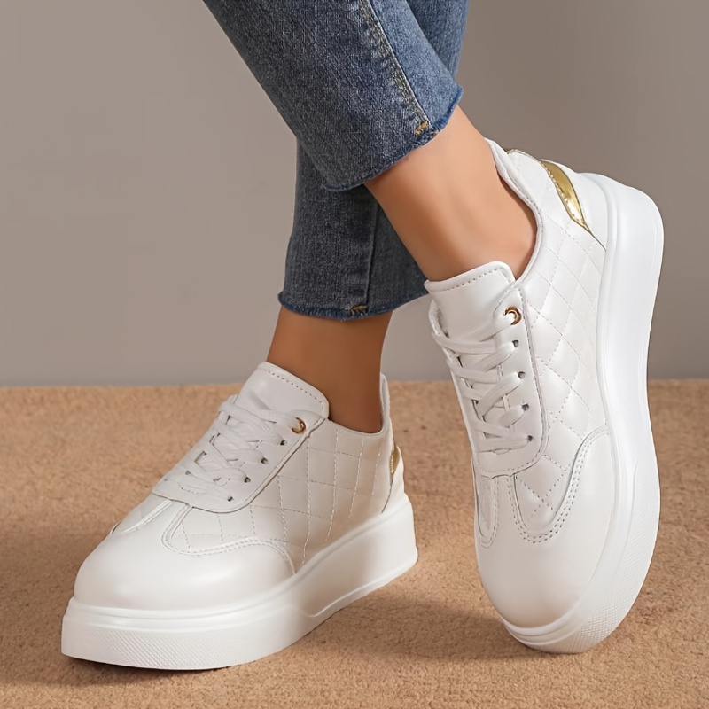 Women's Casual Sports Shoes Fashion Versatile Quilted Low - Temu