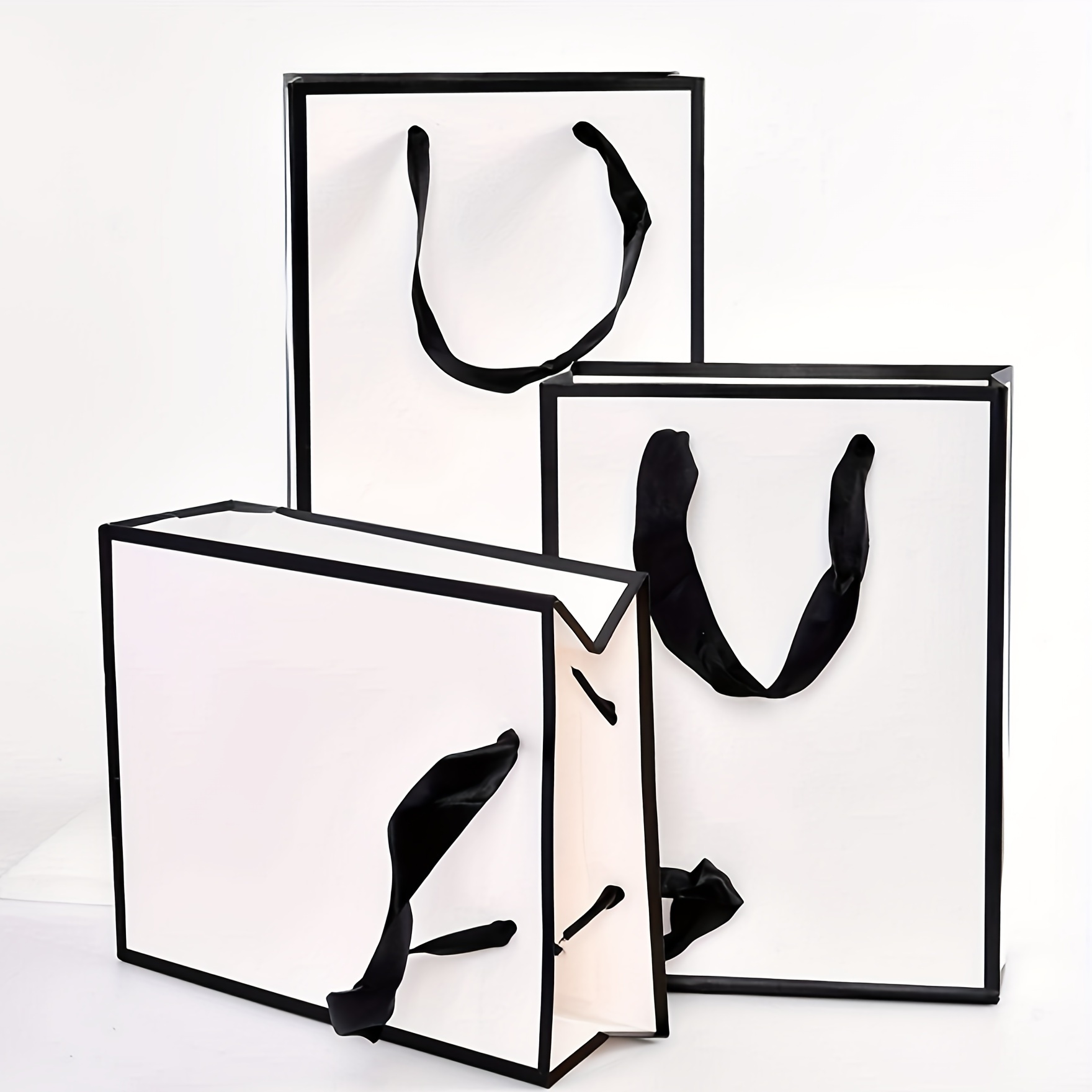 White And Black Large Gift Bags With Tissue Paper Happy - Temu