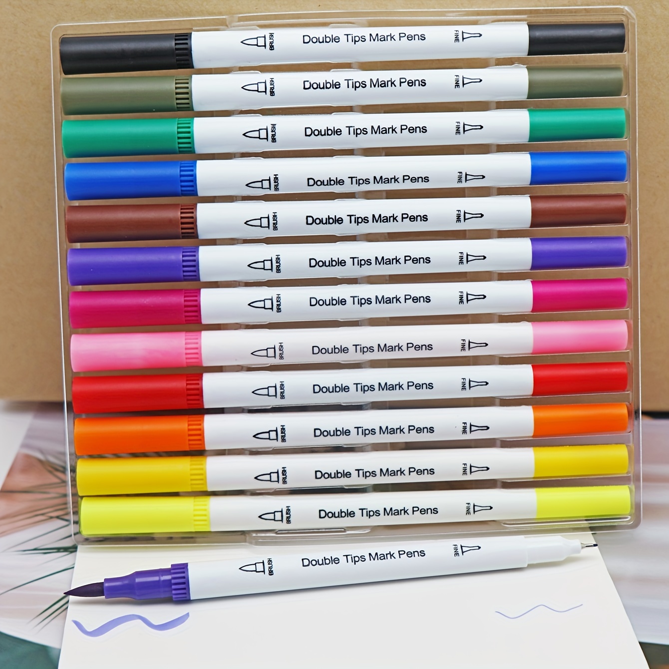 Tergayee Brush Marker Pens,Coloring Brush Art Marker,Fine Tip Colored Pens for Kids,Bullet Journaling Drawing Planner,Student Office Use, Size: 14.5