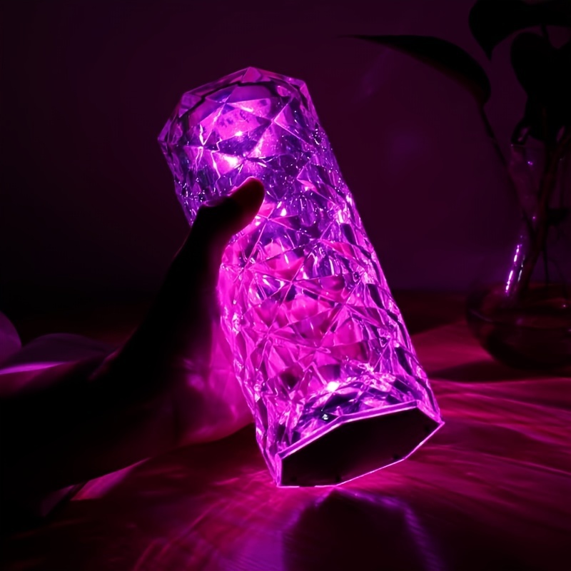 Rose) Crystal Diamond Tischlampe, 16 Farben