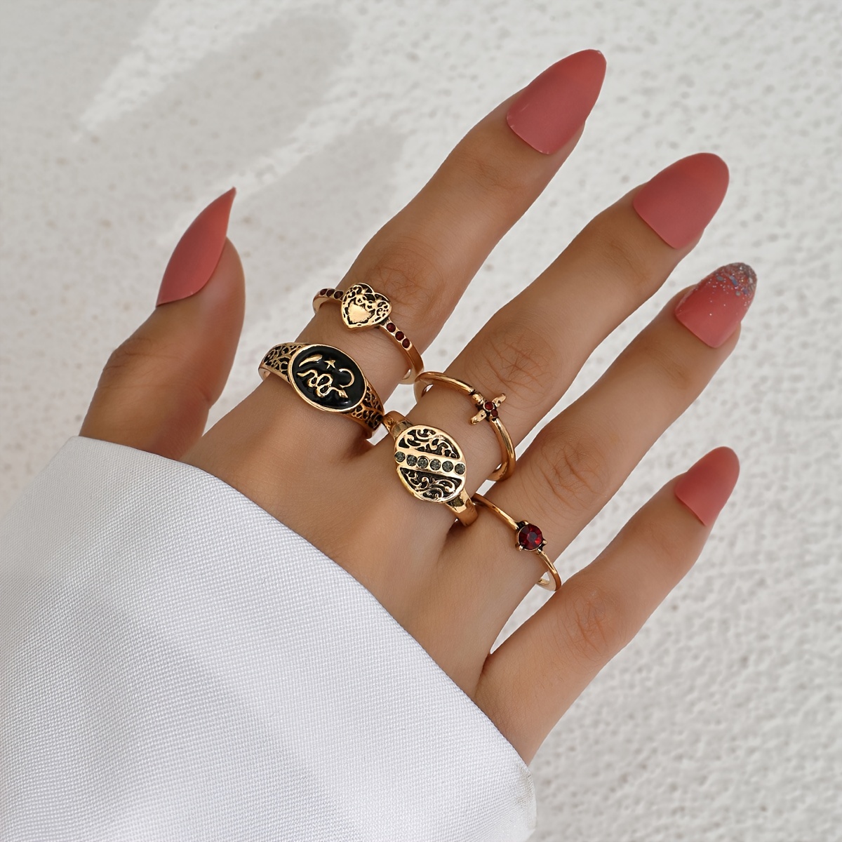 Boho Knuckle Rings Set Gold Stackable Finger Rings Midi Size Joint