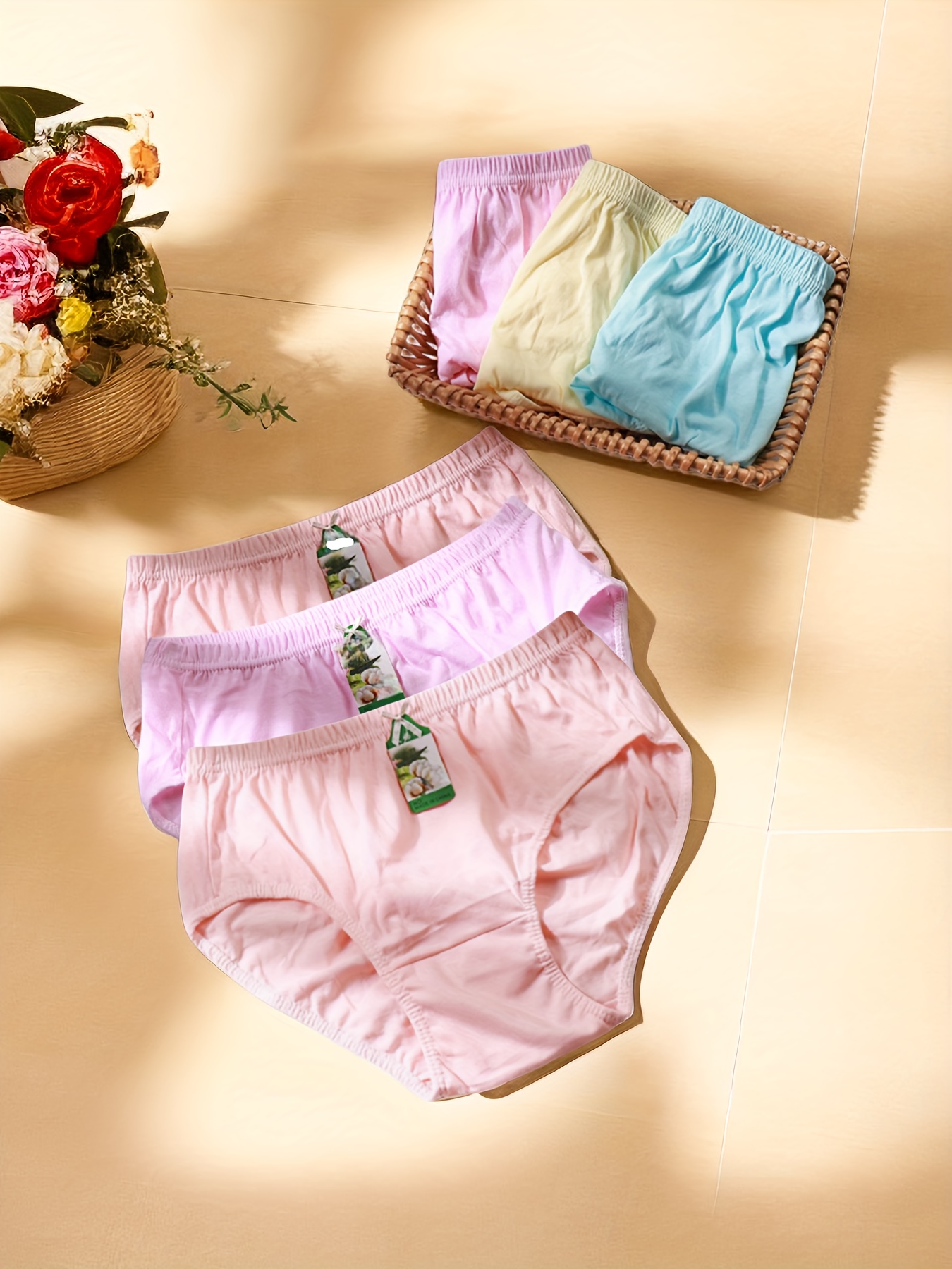 4Pcs/Lot Cotton Underwear Cute Knot Soft Breathable Briefs Young Girl  Panties Solid Children Clothes