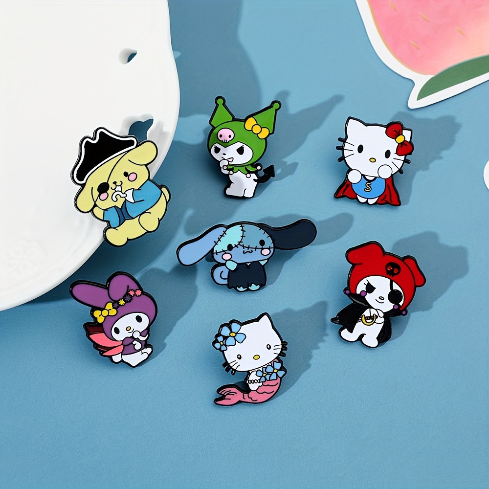 Kawaii Hello Kitty Badge Brooch For Men Anime Snario Enamel - Temu