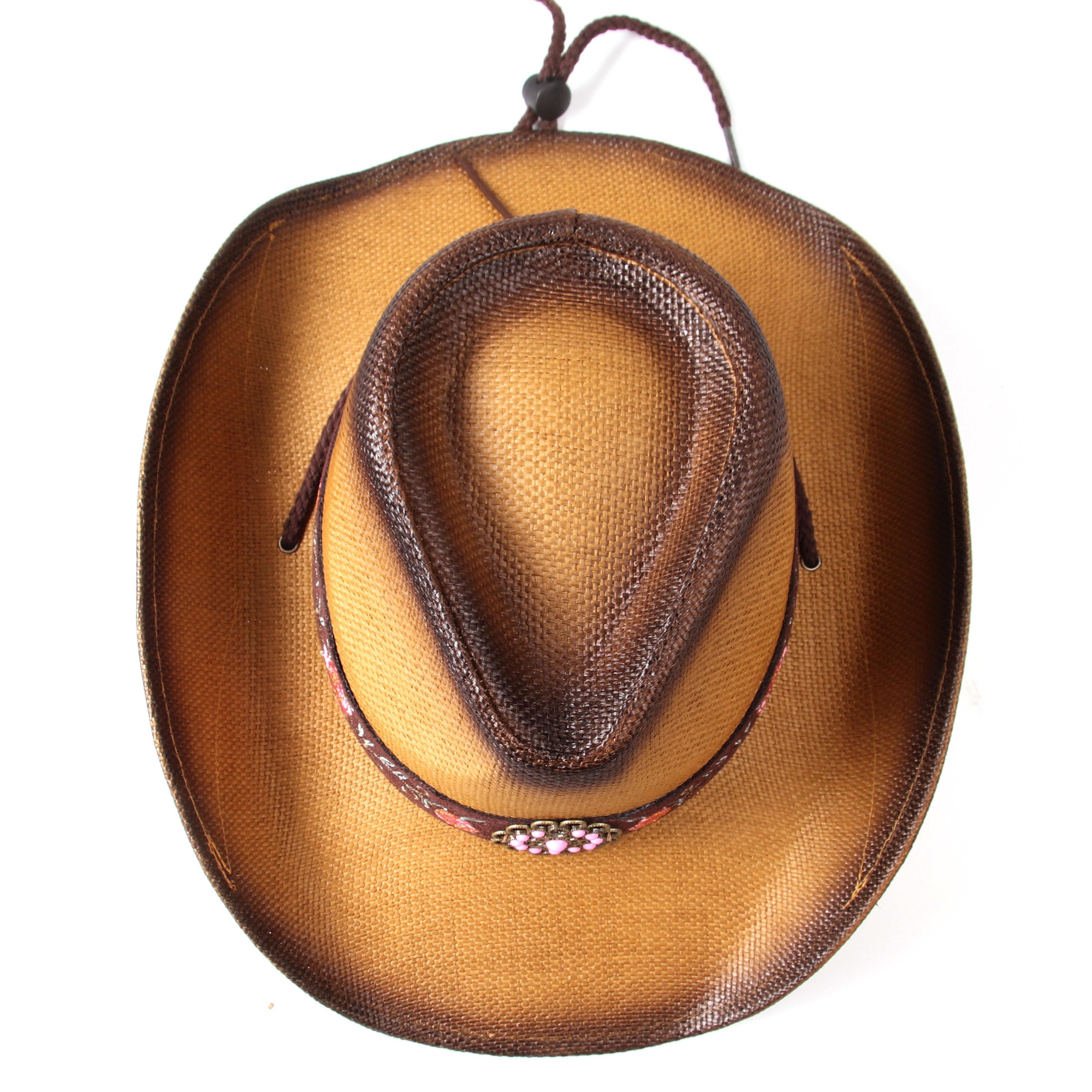 Khaki Western Cowboy Cowgirl Hat Boho Sunscreen Straw Hat - Temu