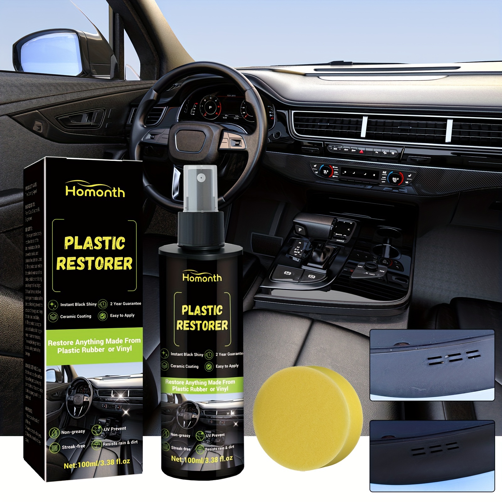 Revêtement de rénovation en plastique pour voiture, nettoyage intérieur de  voiture, polissage anti-poussière, entretien, revêtement de siège de tablea