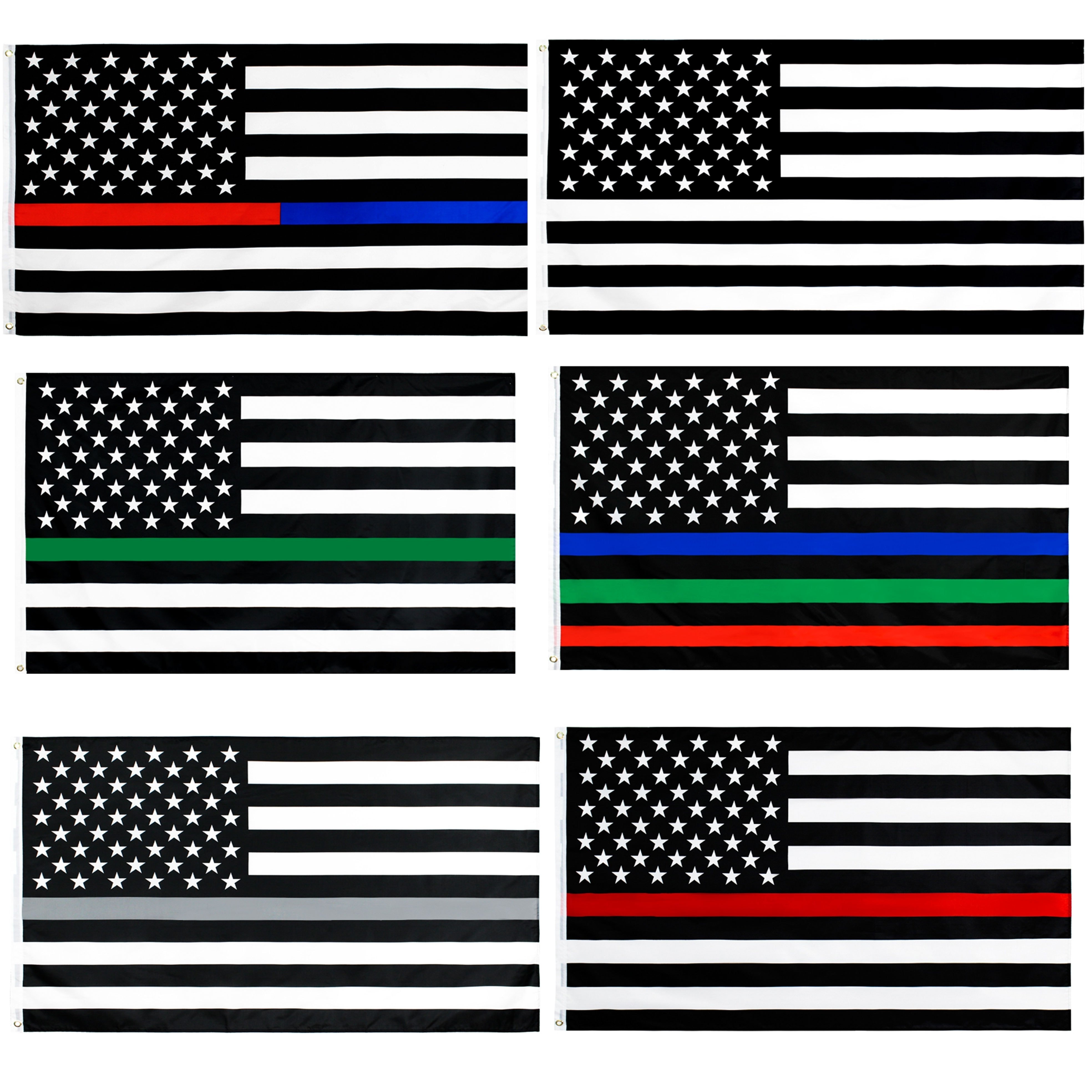  Thin Blue Green and Red Line American Flag 3x5- Heavy Duty  Polyester American Blue Red Green Stripe All Lives Matter Police  Firefighter Military Flags Banner Law Enforcement Police Fireman Army