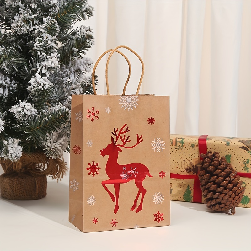 large christmas paper gift bags santa reindeer snowman Temu