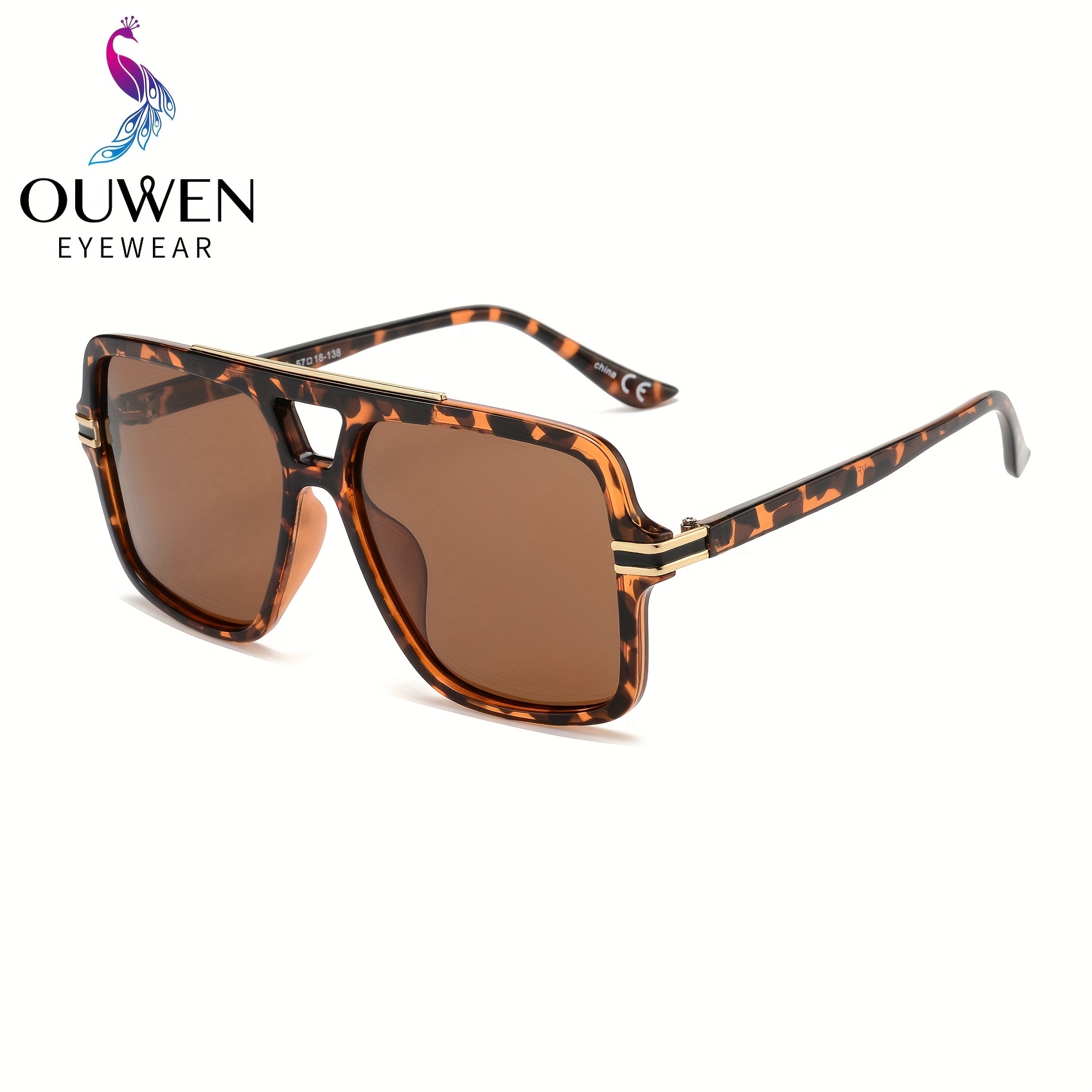 Gafas Sol Aviador Gran Tamaño Ouwen Mujer Gafas Sol - Temu