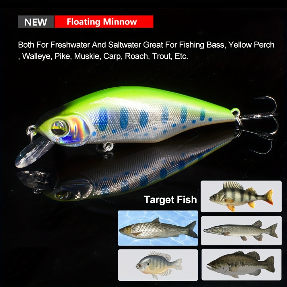 Floating Minnow Fishing Lure Hard Bait Wobblers - Temu Canada