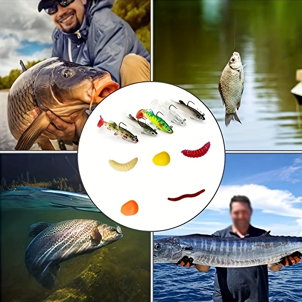 Premium Bait Set With Hooks And Bionic Lures Ideal For - Temu
