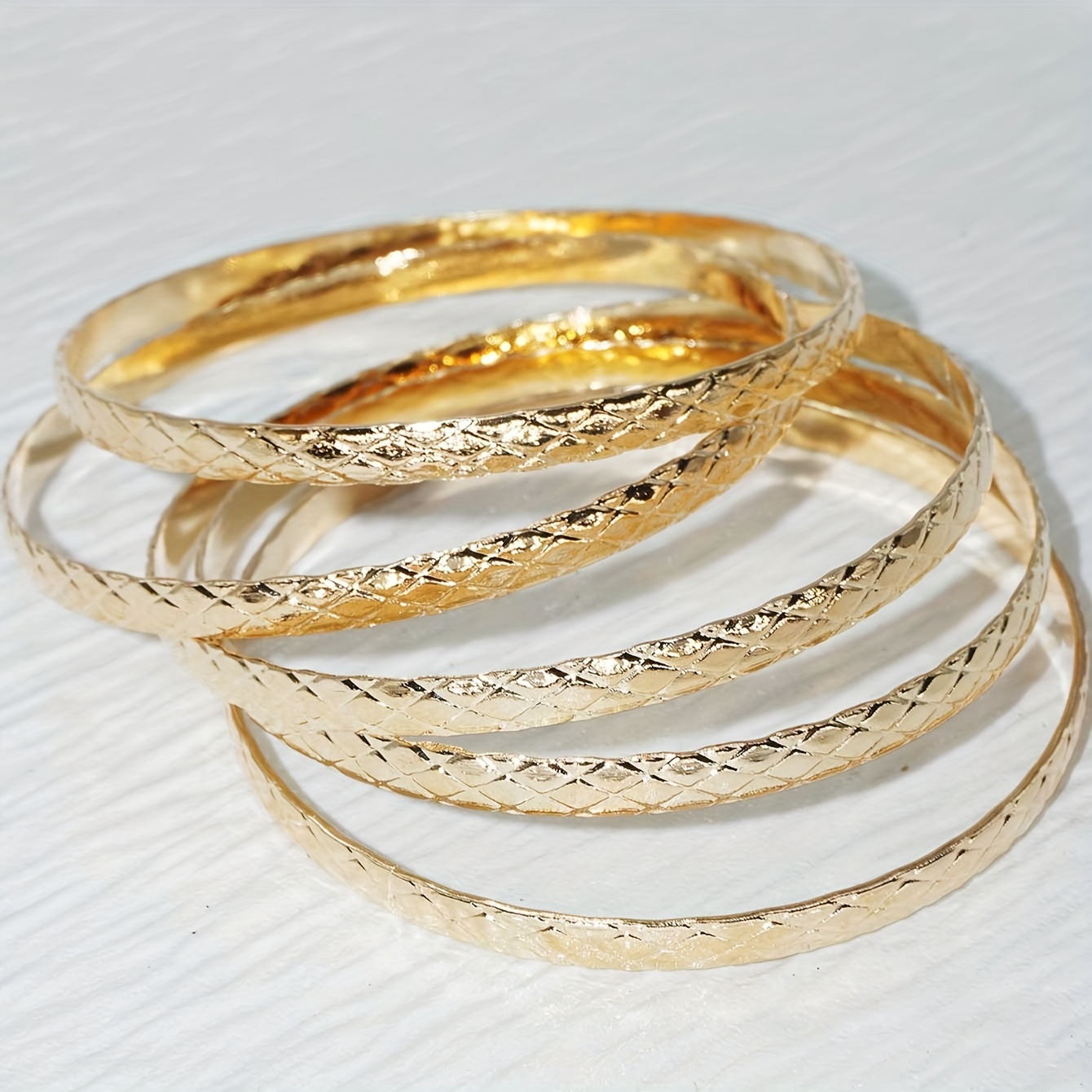 Multi Layers Bangle Bracelet Snake Scale Shape Pattern Adjustable Hand  Bangle Jewelry Set