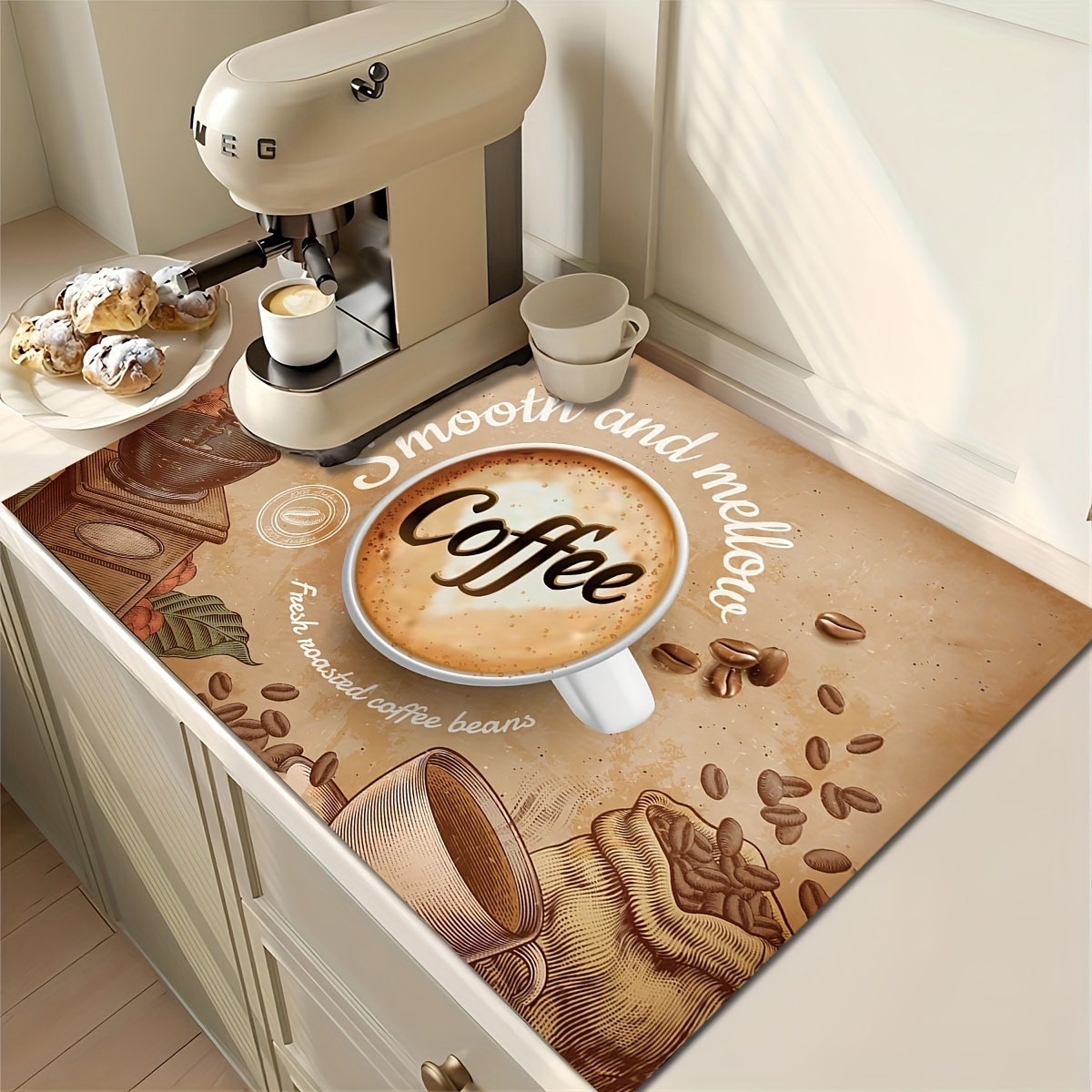 Retro Coffee Maker Mat Coffee Bar Accessories, Rubber Absorbent Dishwashing  Pads, Kitchen Placemats, Kitchen Counters And Perfect Accessories For Coffee  Machines! - Temu