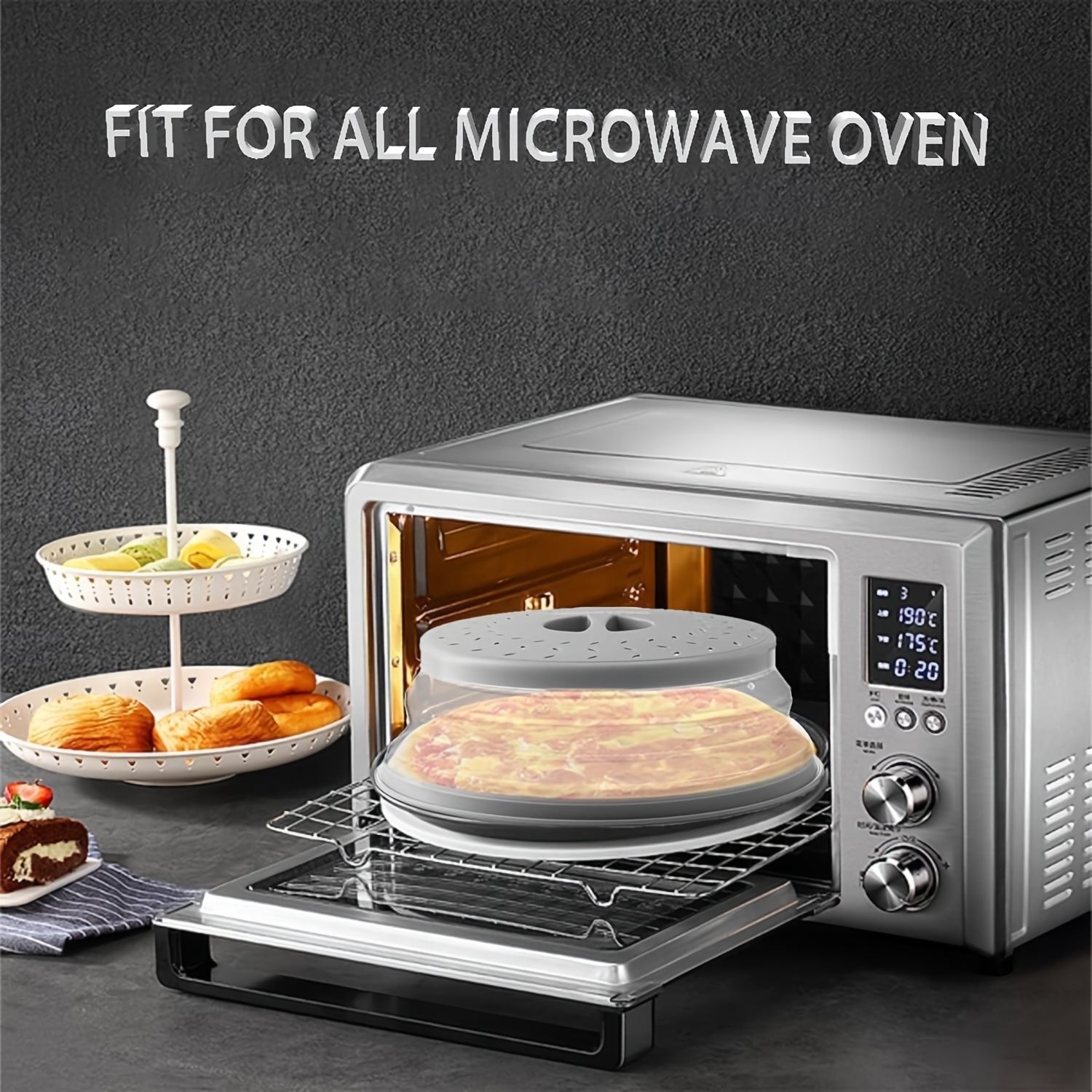 1/2pcs Magnetic Microwave Splatter Cover With Steam Vents, Anti-splash Guard,  Food Dish Lid, 12*11*3.25in, Kitchen Tool For Oven & Food Protection