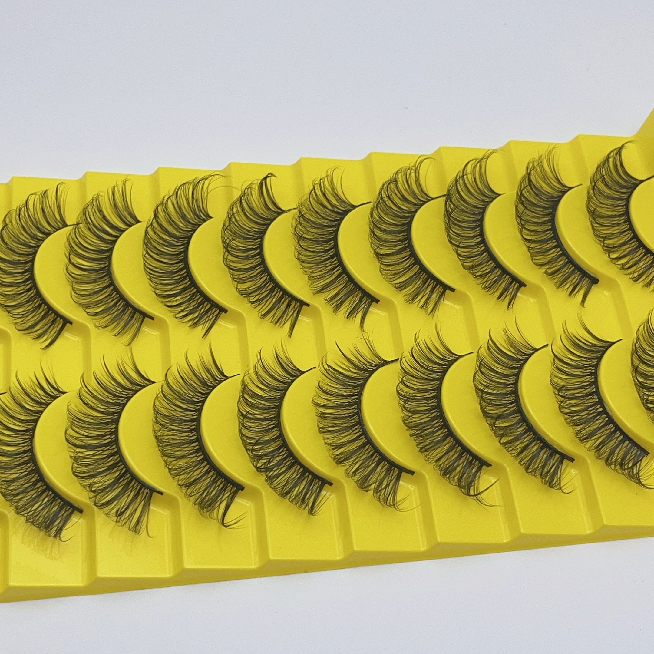 10 Pairs Natural Wispy Cat Eyelashes 3D Strip Short Volume False Eyelashes