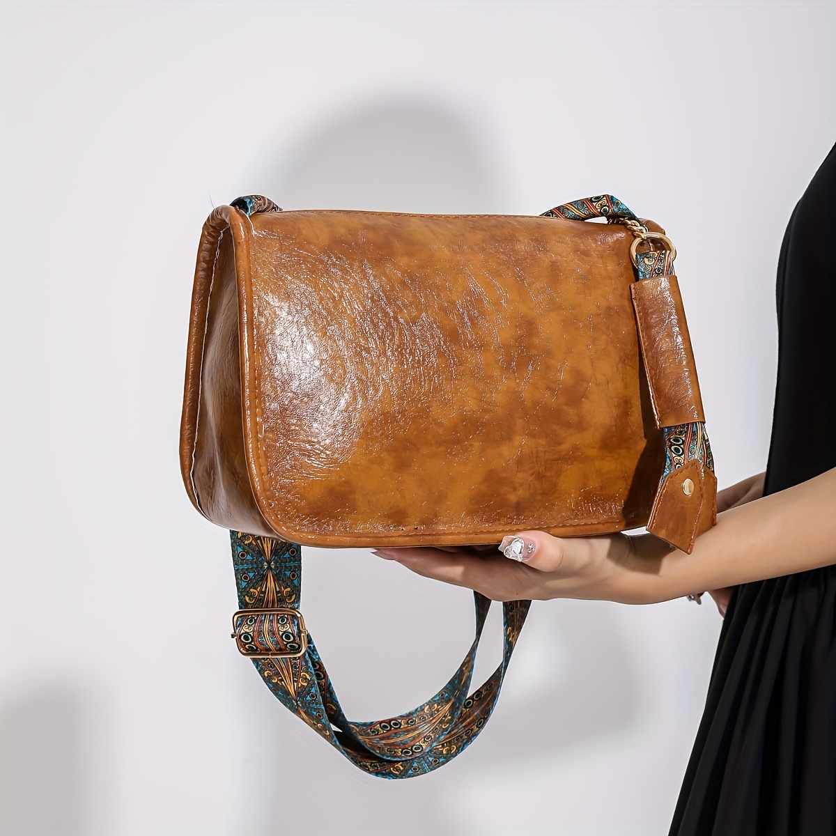 Retro Style Shoulder Bag For Women Ethnic Strap Crossbody - Temu