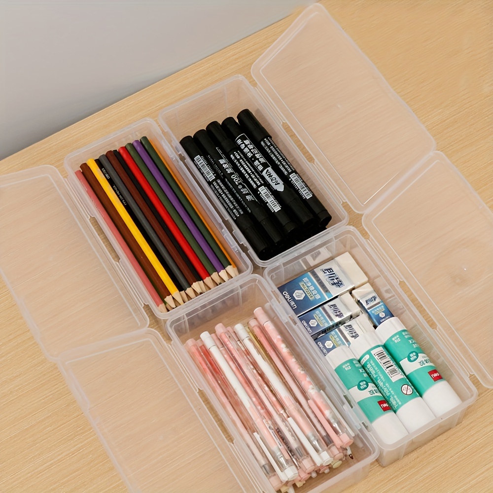 Transparent Plastic Pencil Box School Office Supplies - Temu
