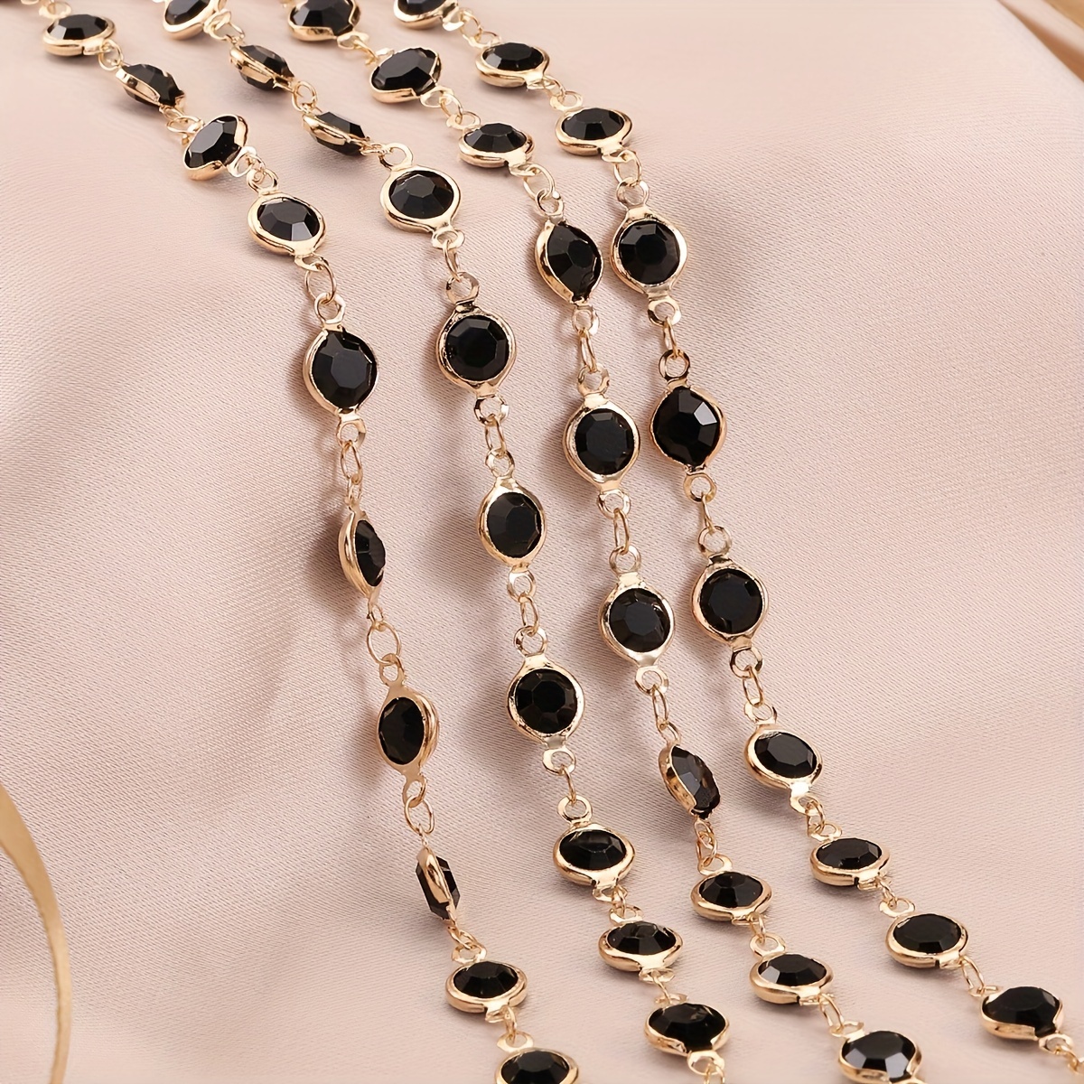 1meter 6mm Imitation Pearls Copper Chains Imitation Pearl Crystal Beaded  Necklace Bracelet Supplies for DIY Jewelry Making