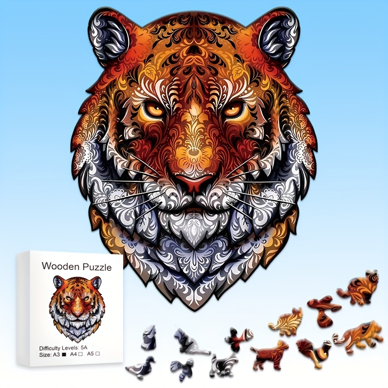 Tiger 'Ferocious Bengal Tiger' 3D Wood Jigsaw Puzzle