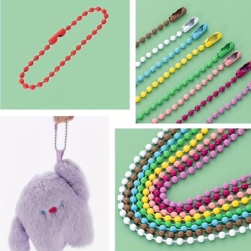 Colorful Bead Chain Keychain Chain Diy Jewelry Accessories - Temu