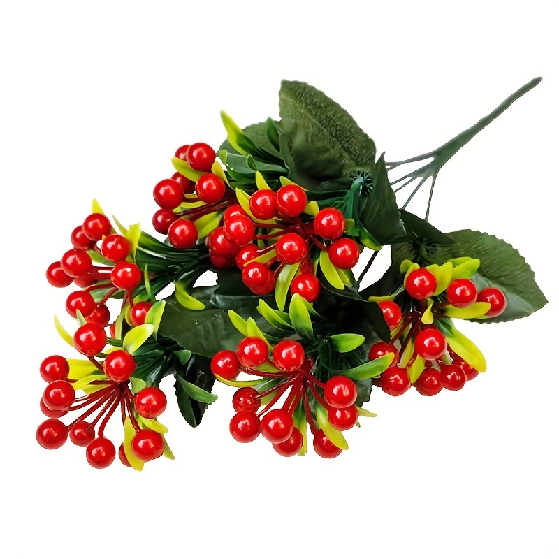 Artificial Red Berry Stems Christmas Berries for Festival Holiday Crafts  Home Decor Burgundy Berry Floral Christmas Tree Decor - AliExpress