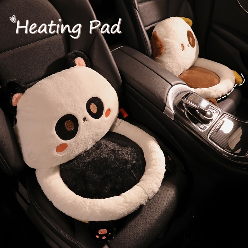Car Seat Cushion: Plush Winter Cover With Heating Pad Bear - Temu