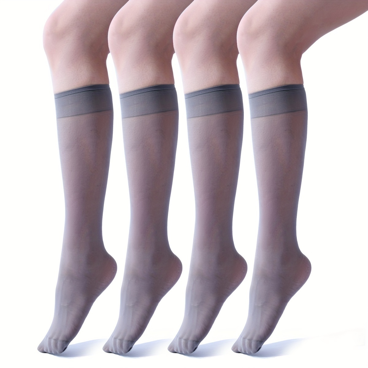 Striped Trim Calf Socks, Casual Comfy Sports Knee High Socks, Women's