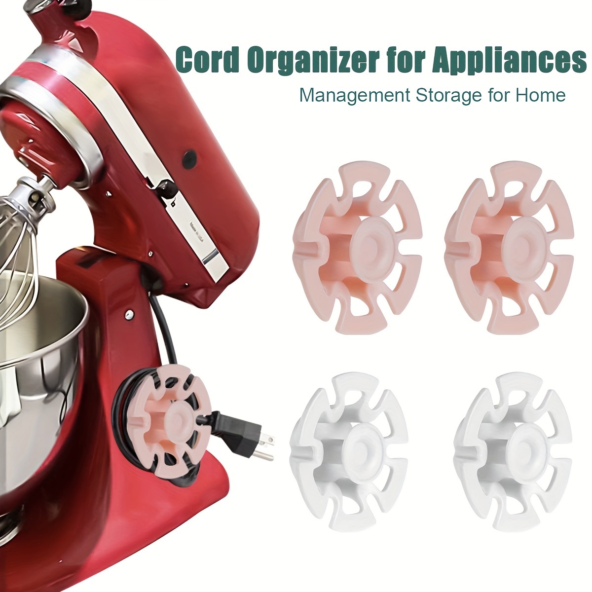 Storage Wire Winder, Kitchen Appliance Cord Manager, Self Adhesive Cord  Organizer, Traceless Sticky Auxiliary Hook, Heat Resistance & Cord Holder  For Appliances, Appliance Cord Organizer, Stick On Mixer, Toaster, Air  Fryer, Etc 