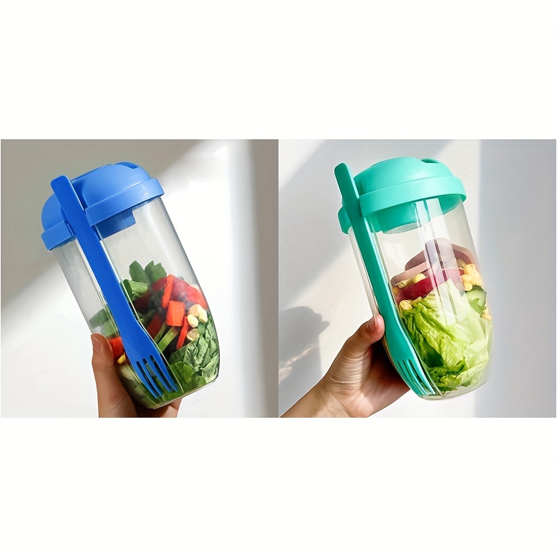 Fresh Salad Cup, Vegetable Fruit Salad Cups With Spoon And Salad Dressing  Holder, Home Fresh Salad Dressing Container, Kitchen Accessories - Temu