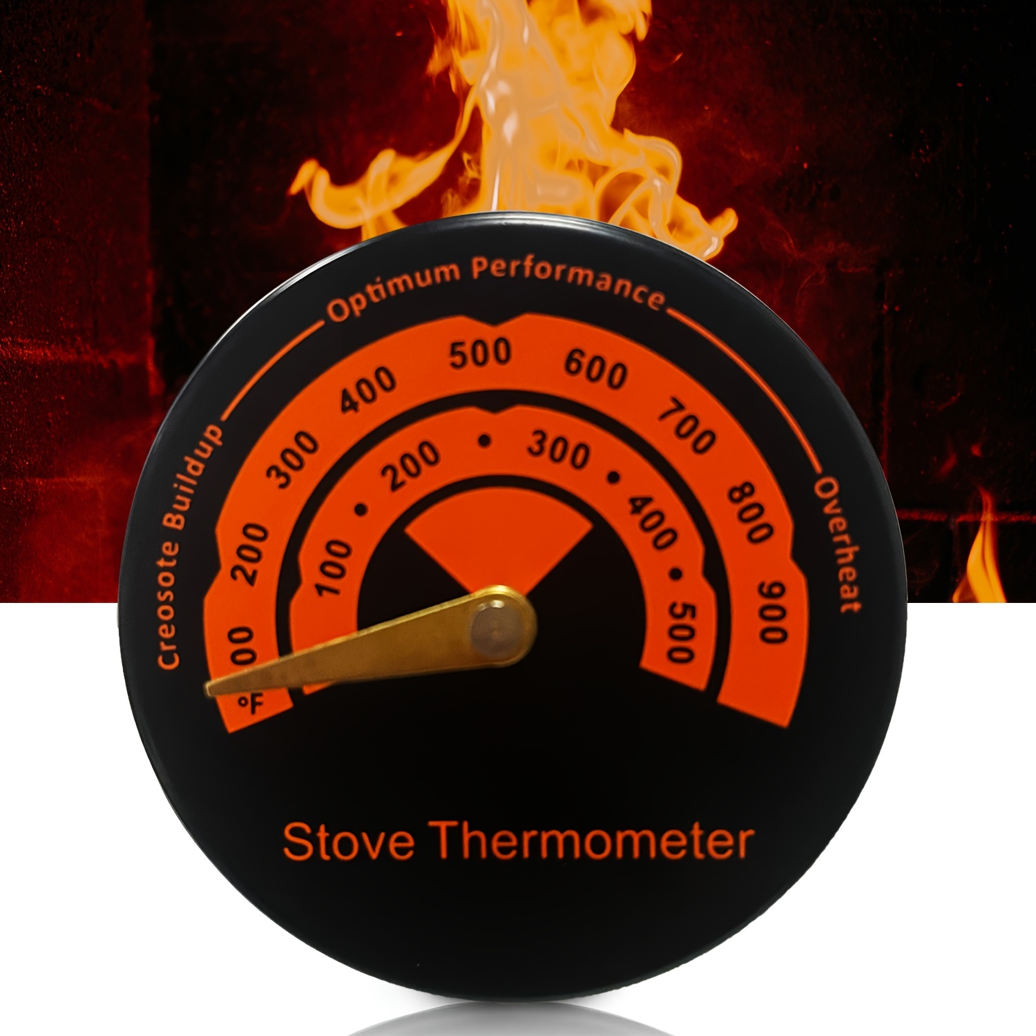 Thermomètre pour tube de poêle, brûleur à bois et jauge de