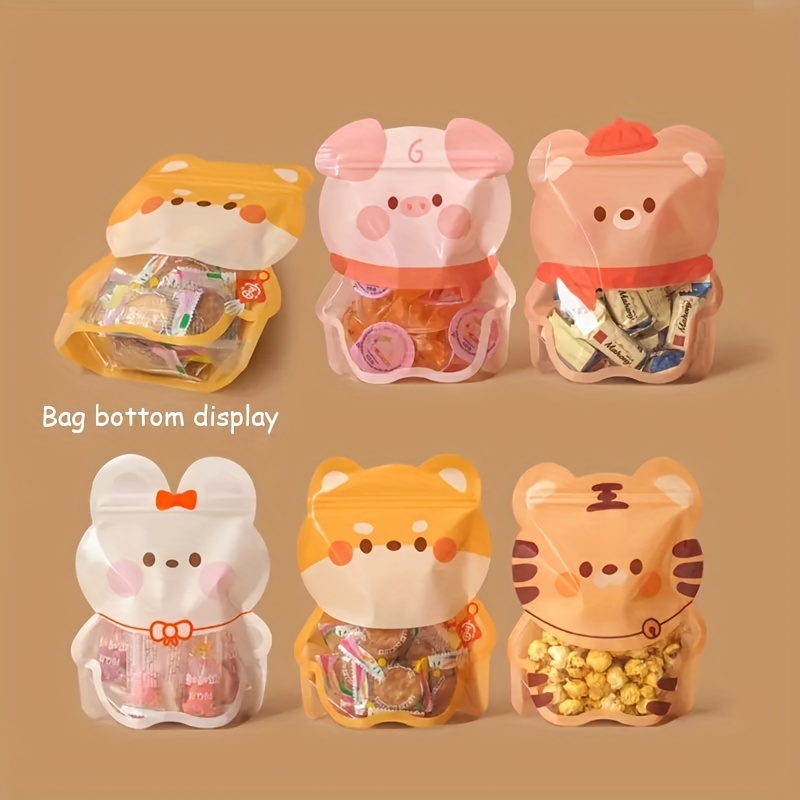 Cute Animal Shape Food Storage Bag Translucent Pearlescent - Temu