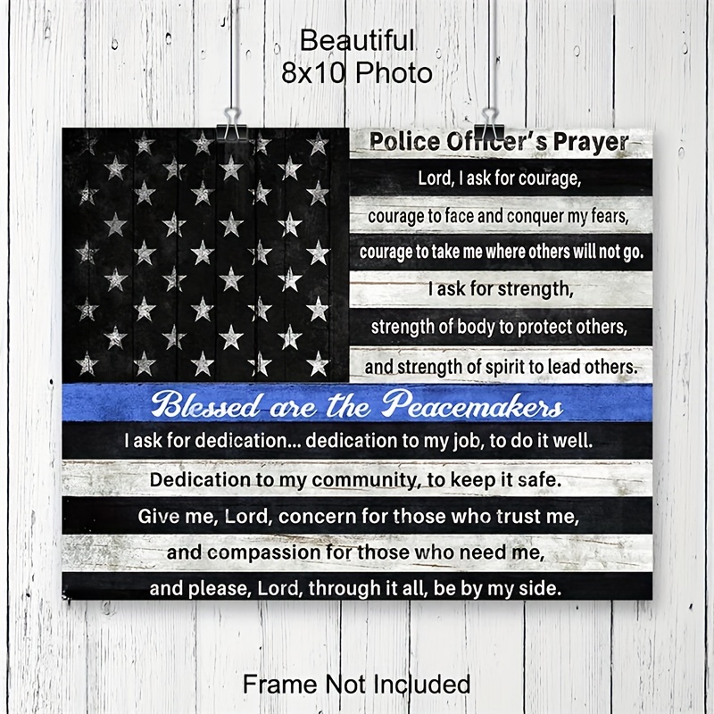 Policeman's Prayer, Picture Frame Gifts Men Police Officer, Gifts Cops