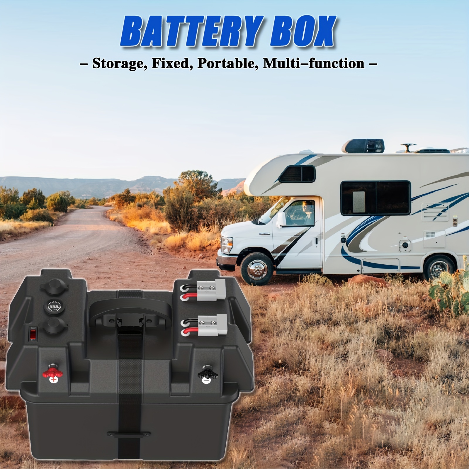 Smart Battery Box Portable Dual Port Usb/colorful Led - Temu