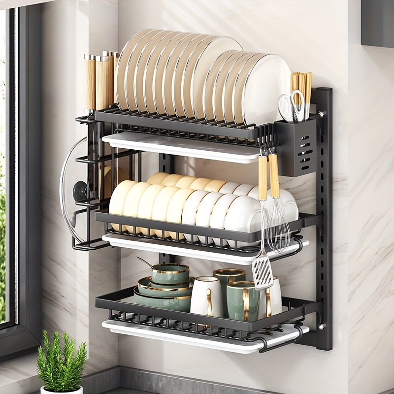 Practical Kitchen Folding Dish Rack Stand Holder Bowl Plate Organizer  Storage Tray Shelf