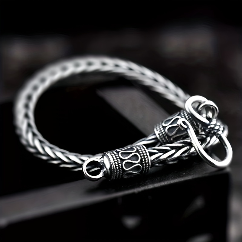 Silvery Stainless Steel Simple Monogram Bracelet, Fashion Cool Retro Sweet  Cool Unisex Trendy All-match Hand Jewelry Gift For Men Women, Couple Street  Party Daily Commute Wear - Temu