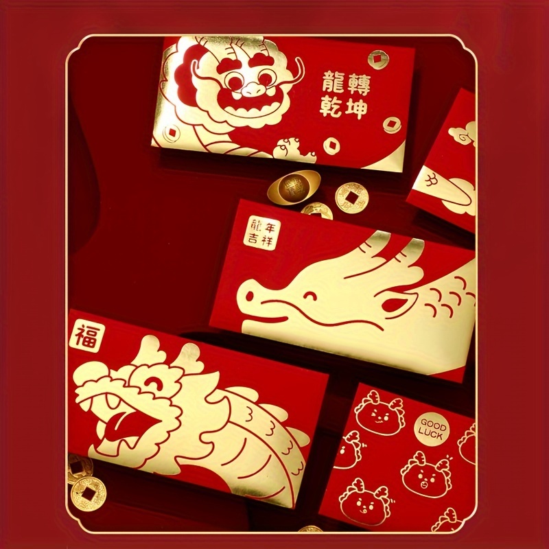 Chinese Red Envelopes Lucky Money Chinese New Year Gift 2024 Temu