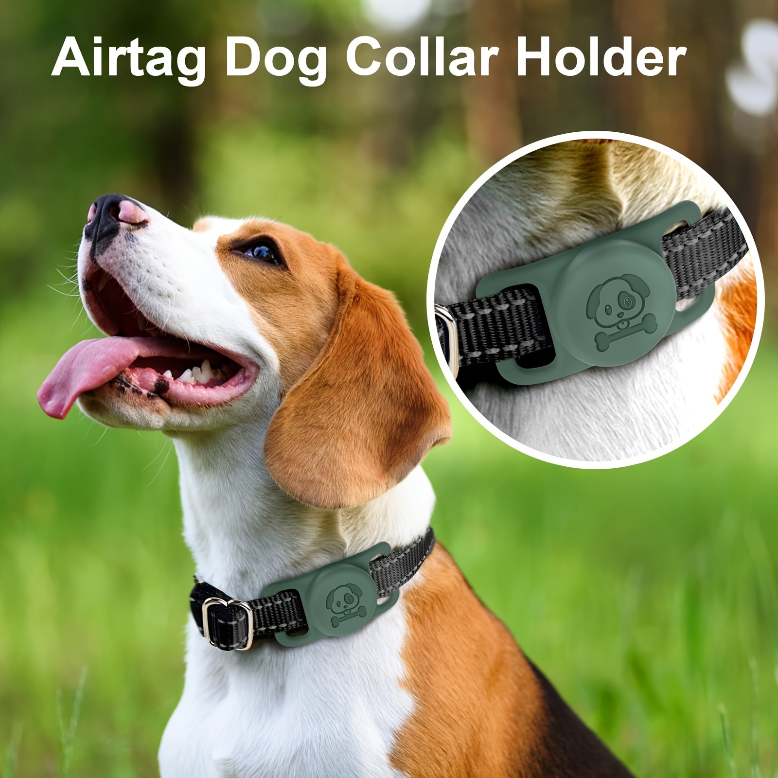 Airtag Collier pour chien en silicone pour localisateur de suivi