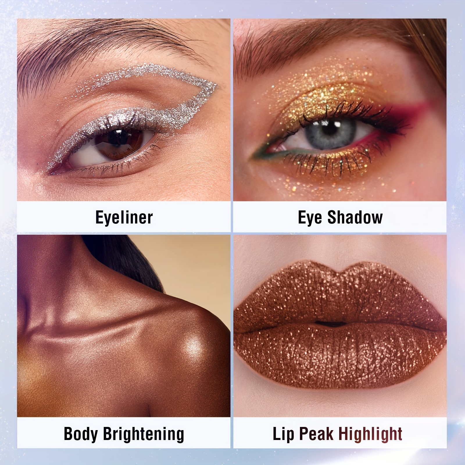 8 Colors Glitter Eyeliner Set Waterproof Easy to Apply