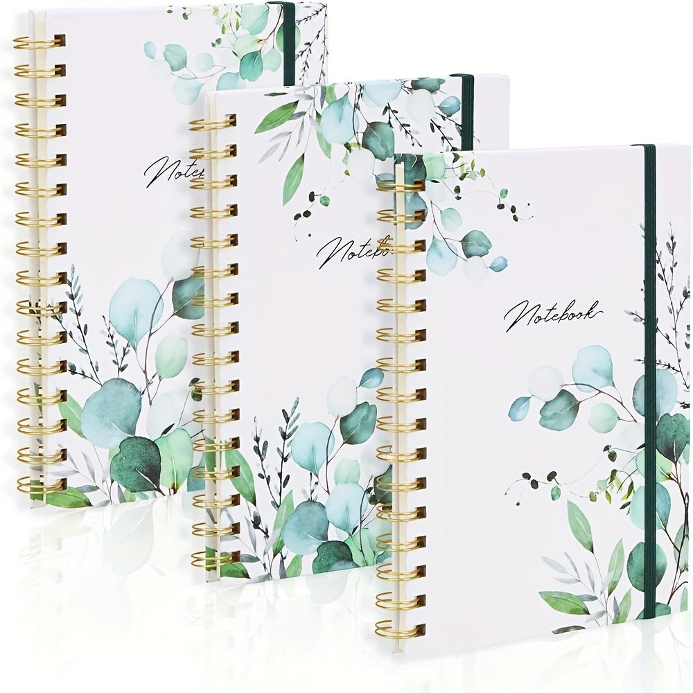Spiral Notebook 3 Pack Journals for Women, 6X 8.5 Hardcover