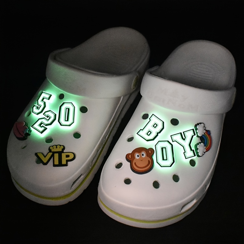 Luminous Letter Shoes Charms Set For Clogs Jigs Bubble Side - Temu Italy